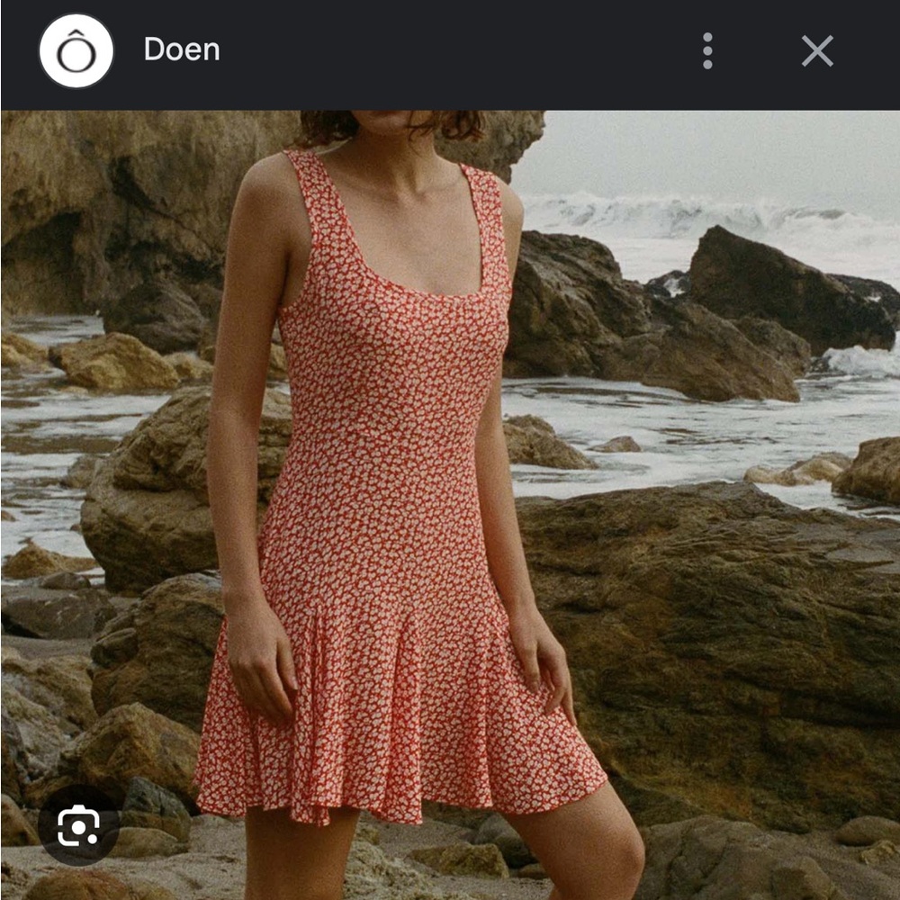 NWT Doen Porto Dress Red Orange Floral Mini